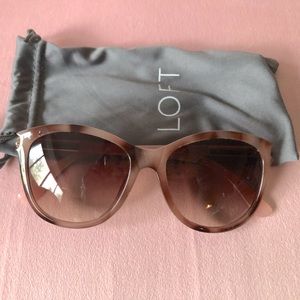 LOFT Soft Squared Rose Tortoise Sunglasses